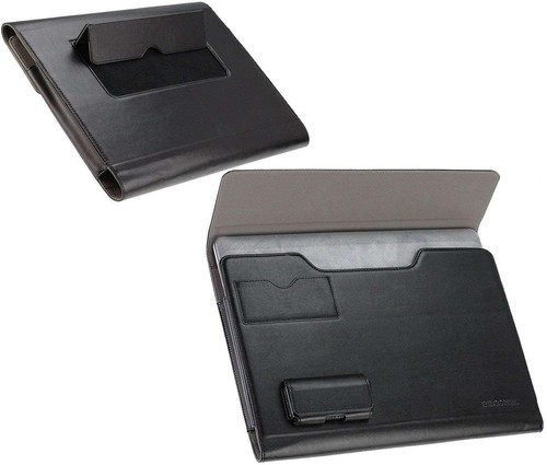 Broonel black leather folio - black,